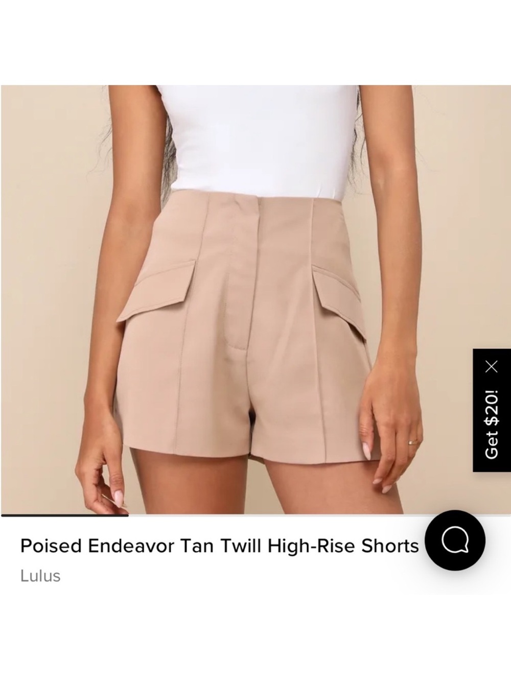 Lulus Poised Endeavor High  Waist Shorts, Size S